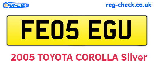FE05EGU are the vehicle registration plates.