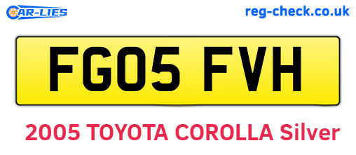 FG05FVH are the vehicle registration plates.
