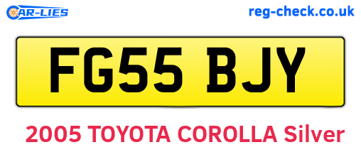 FG55BJY are the vehicle registration plates.