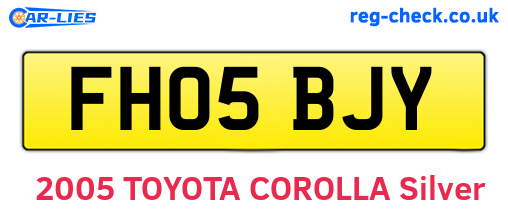 FH05BJY are the vehicle registration plates.