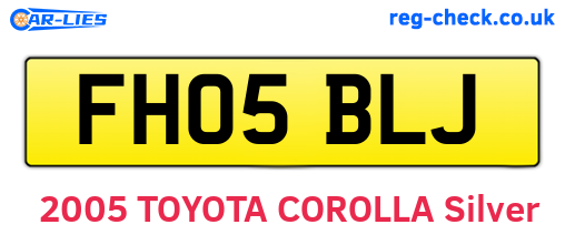 FH05BLJ are the vehicle registration plates.