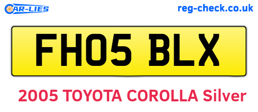 FH05BLX are the vehicle registration plates.
