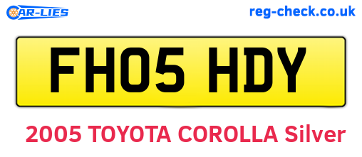 FH05HDY are the vehicle registration plates.