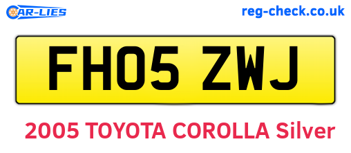 FH05ZWJ are the vehicle registration plates.