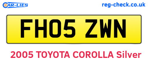 FH05ZWN are the vehicle registration plates.