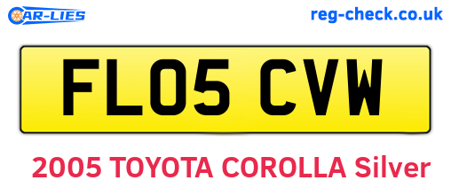 FL05CVW are the vehicle registration plates.