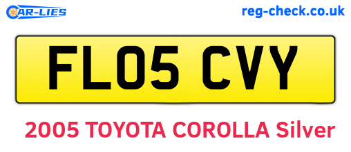 FL05CVY are the vehicle registration plates.