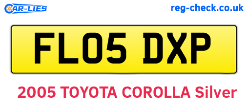 FL05DXP are the vehicle registration plates.
