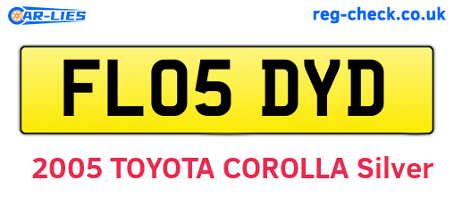 FL05DYD are the vehicle registration plates.