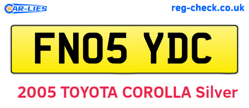 FN05YDC are the vehicle registration plates.