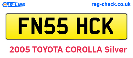FN55HCK are the vehicle registration plates.