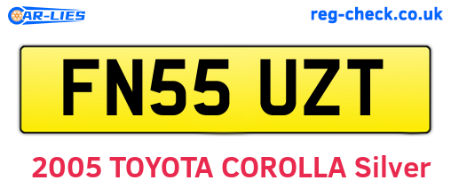 FN55UZT are the vehicle registration plates.