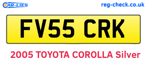FV55CRK are the vehicle registration plates.