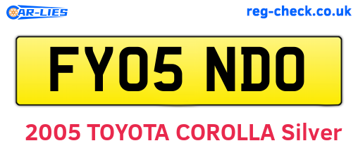 FY05NDO are the vehicle registration plates.