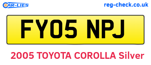 FY05NPJ are the vehicle registration plates.
