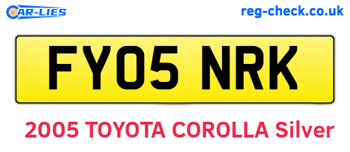 FY05NRK are the vehicle registration plates.