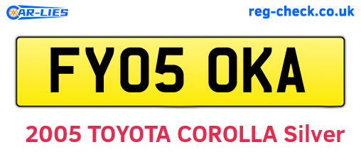 FY05OKA are the vehicle registration plates.