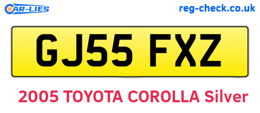 GJ55FXZ are the vehicle registration plates.