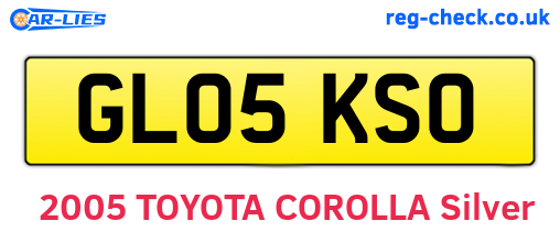 GL05KSO are the vehicle registration plates.