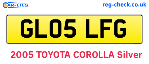GL05LFG are the vehicle registration plates.