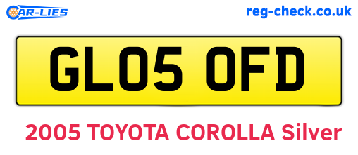 GL05OFD are the vehicle registration plates.