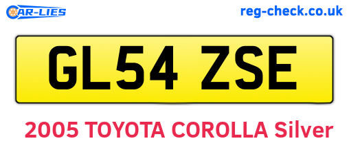 GL54ZSE are the vehicle registration plates.