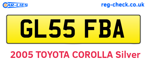 GL55FBA are the vehicle registration plates.
