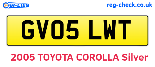 GV05LWT are the vehicle registration plates.