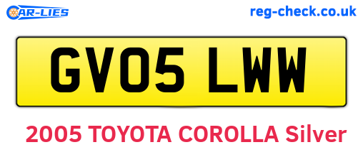 GV05LWW are the vehicle registration plates.