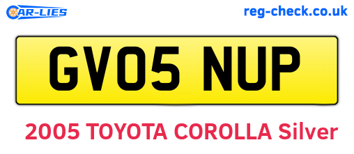GV05NUP are the vehicle registration plates.