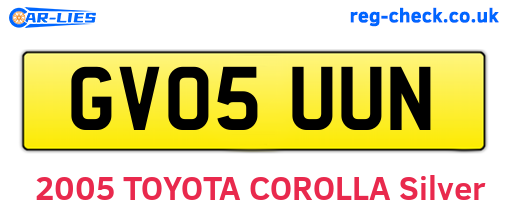 GV05UUN are the vehicle registration plates.
