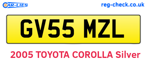 GV55MZL are the vehicle registration plates.