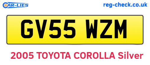 GV55WZM are the vehicle registration plates.