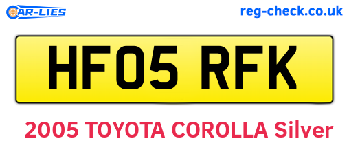 HF05RFK are the vehicle registration plates.
