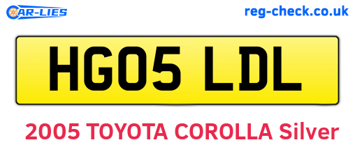 HG05LDL are the vehicle registration plates.