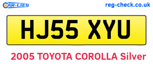 HJ55XYU are the vehicle registration plates.