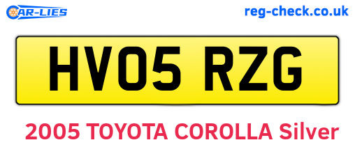 HV05RZG are the vehicle registration plates.