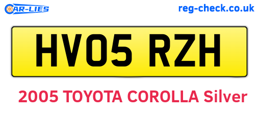 HV05RZH are the vehicle registration plates.