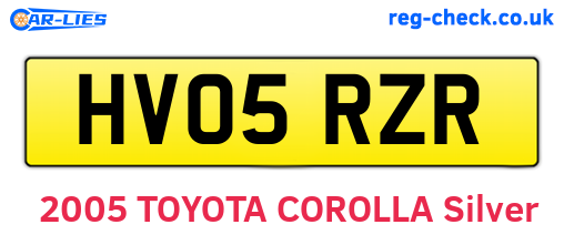 HV05RZR are the vehicle registration plates.