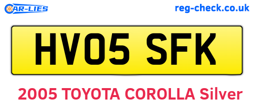 HV05SFK are the vehicle registration plates.