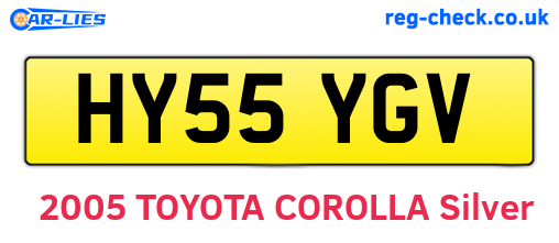 HY55YGV are the vehicle registration plates.