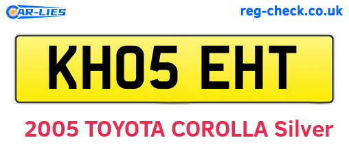 KH05EHT are the vehicle registration plates.