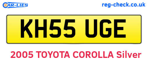 KH55UGE are the vehicle registration plates.