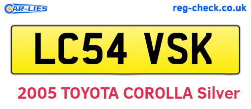 LC54VSK are the vehicle registration plates.