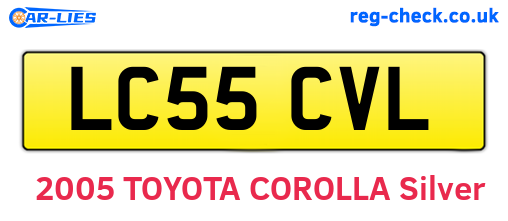 LC55CVL are the vehicle registration plates.