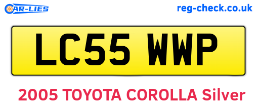 LC55WWP are the vehicle registration plates.
