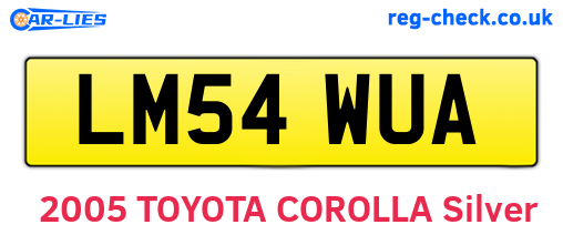LM54WUA are the vehicle registration plates.