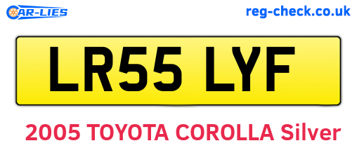 LR55LYF are the vehicle registration plates.