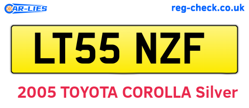 LT55NZF are the vehicle registration plates.