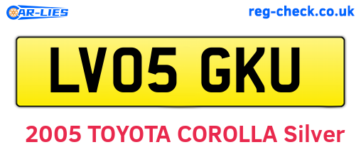 LV05GKU are the vehicle registration plates.